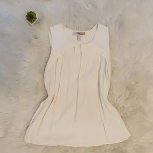 Pleated front cream colored dress shirt